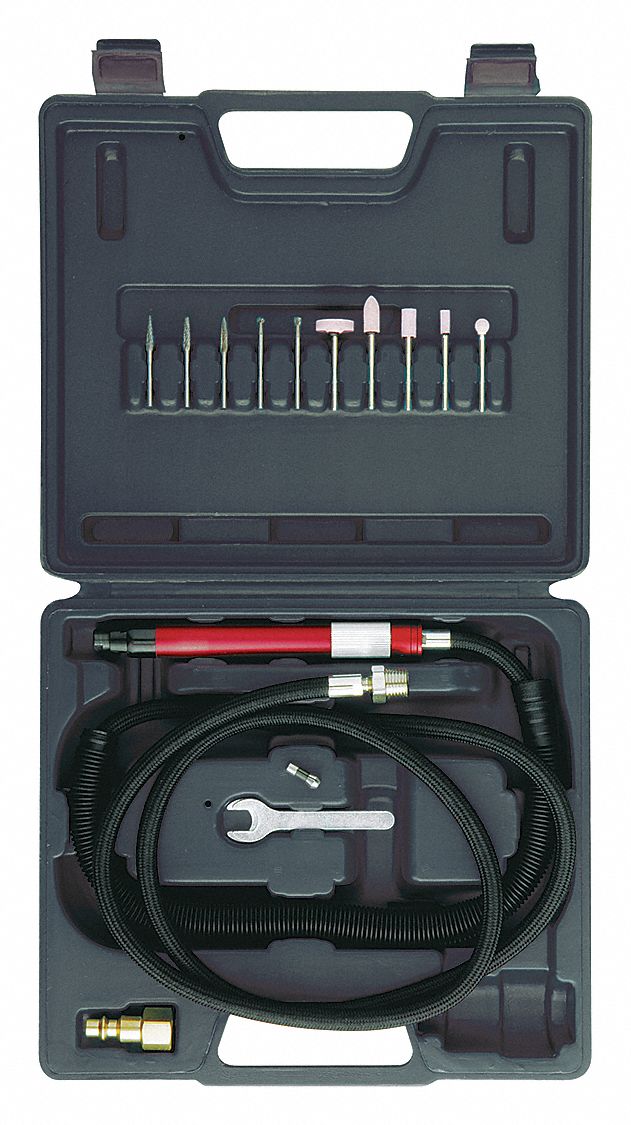 PENCIL GRINDER KIT, 0.1 HORSEPOWER, 60,000 RPM MAXIMUM SPEED, 1/4 IN NPT THREAD, 5 1/4 IN L