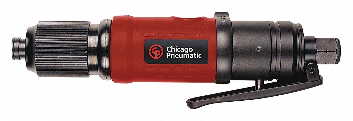 Air Screwdriver: 1/4 in, Light Duty, 1, 800 RPM, Push to Start, Variable Speed