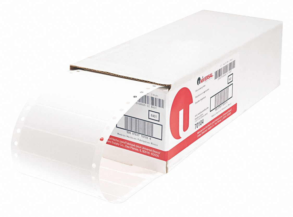 UNIVERSAL, White, 3 1/2 in Label Ht, Printer Label 36WE9370104