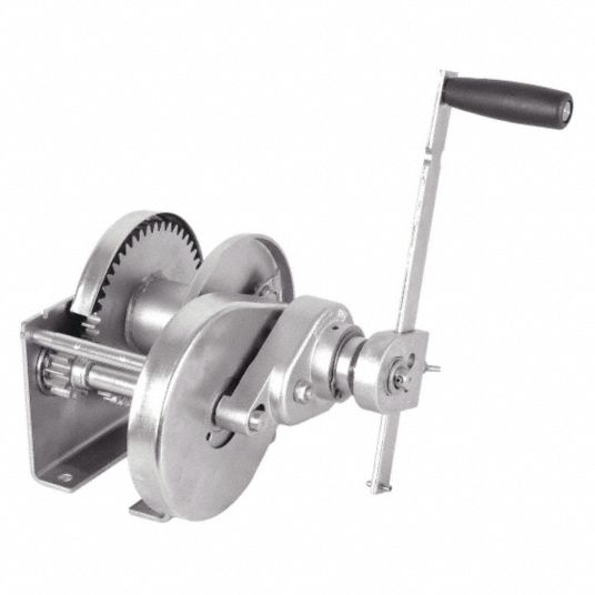 DAYTON Hand Winch 2,000 lb 1st Layer Load Capacity, Spur, 14.71 Winch
