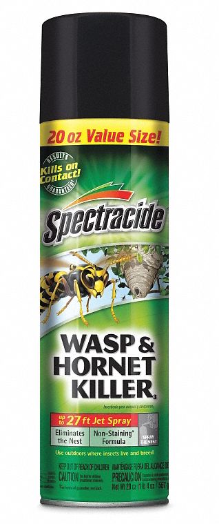Wasp and Hornet Killer: Aerosol, Permethrin/Piperonyl Butoxide/Tetramethrin, 20 oz
