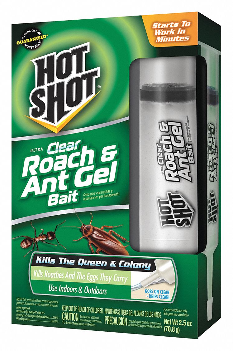 HOT SHOT DEETFree Indoor Only Roach and Ant Killer, 2.5 oz. Gel