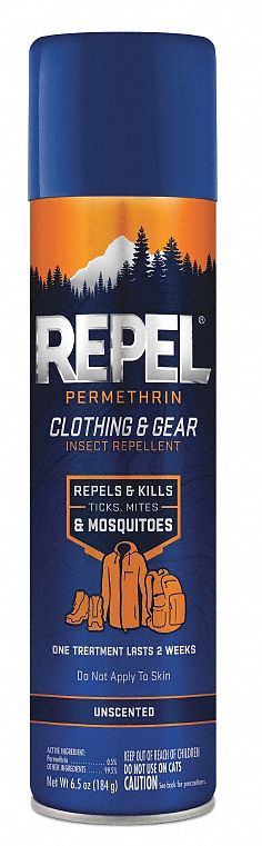 Insect Repellent: Aerosol, Permethrin, Outdoor Only, 6.5 oz, Mosquitoes