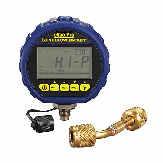 YELLOW JACKET Digital Vacuum Gauge, Backlight Display, Measuring Range