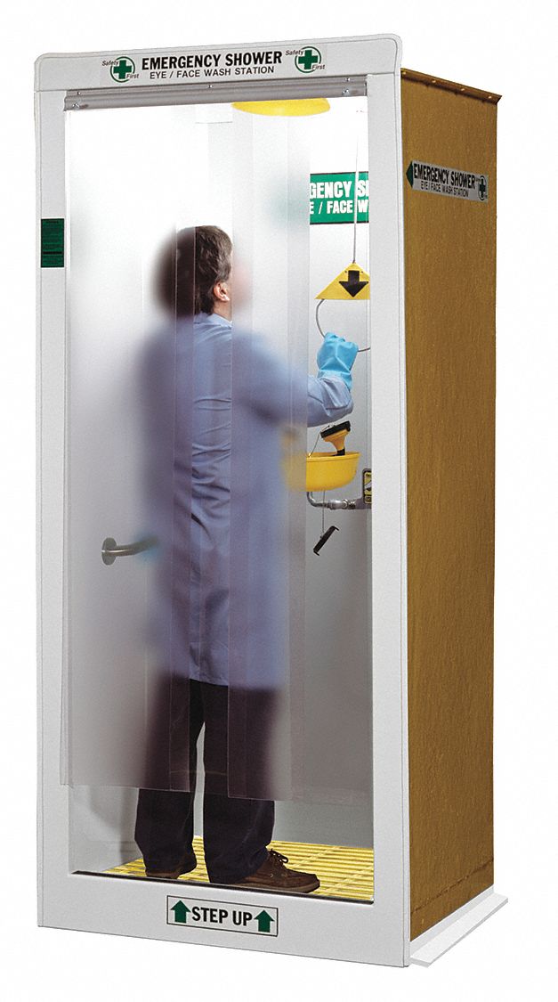 Emergency Shower Decontamination Booth,  40 in Width,  95 in Height,  White