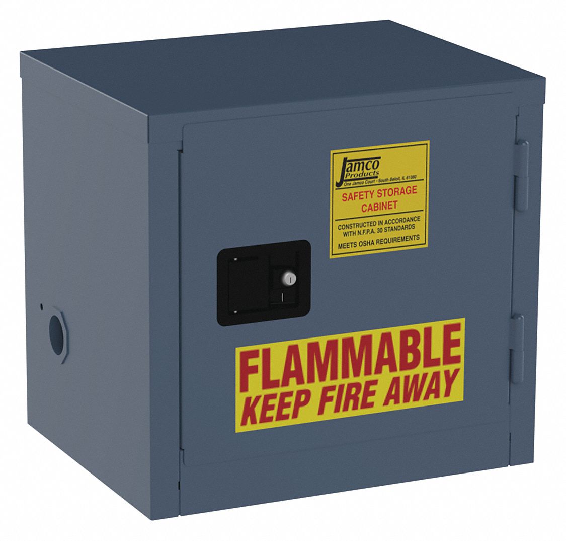 Hazardous Material Storage Cabinet: Countertop, 6 gal, 23 in x 18 in x 22 in, Blue, Steel