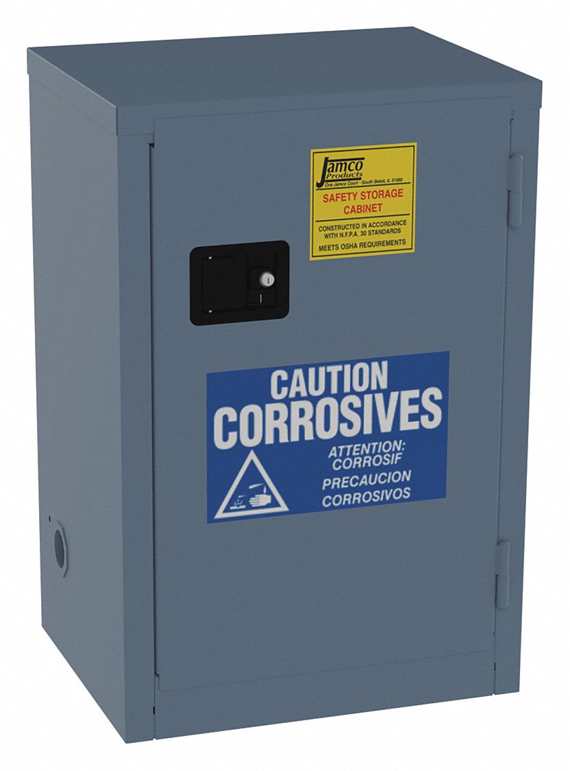 CORROSIVES CABINET,BLUE,MANUAL,12 GAL