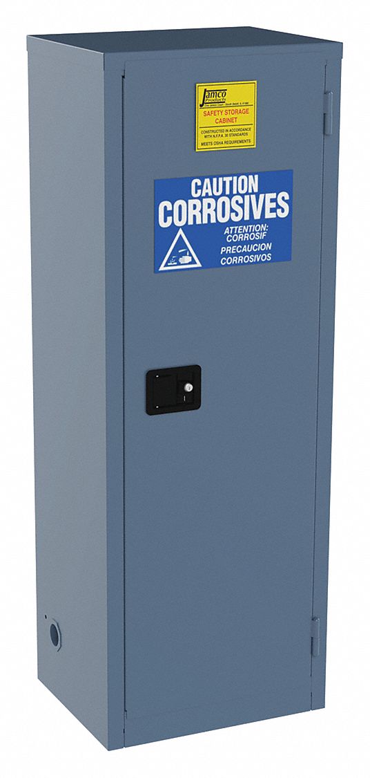 CORROSIVES CABINET,BLUE,MANUAL,24 GAL