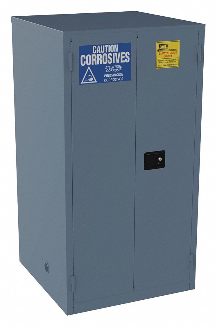 CORROSIVES CABINET,BLUE,MANUAL,60 GAL