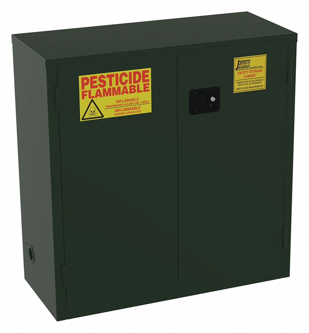PESTICIDES CABINET,GREEN,MANUAL,30 GAL