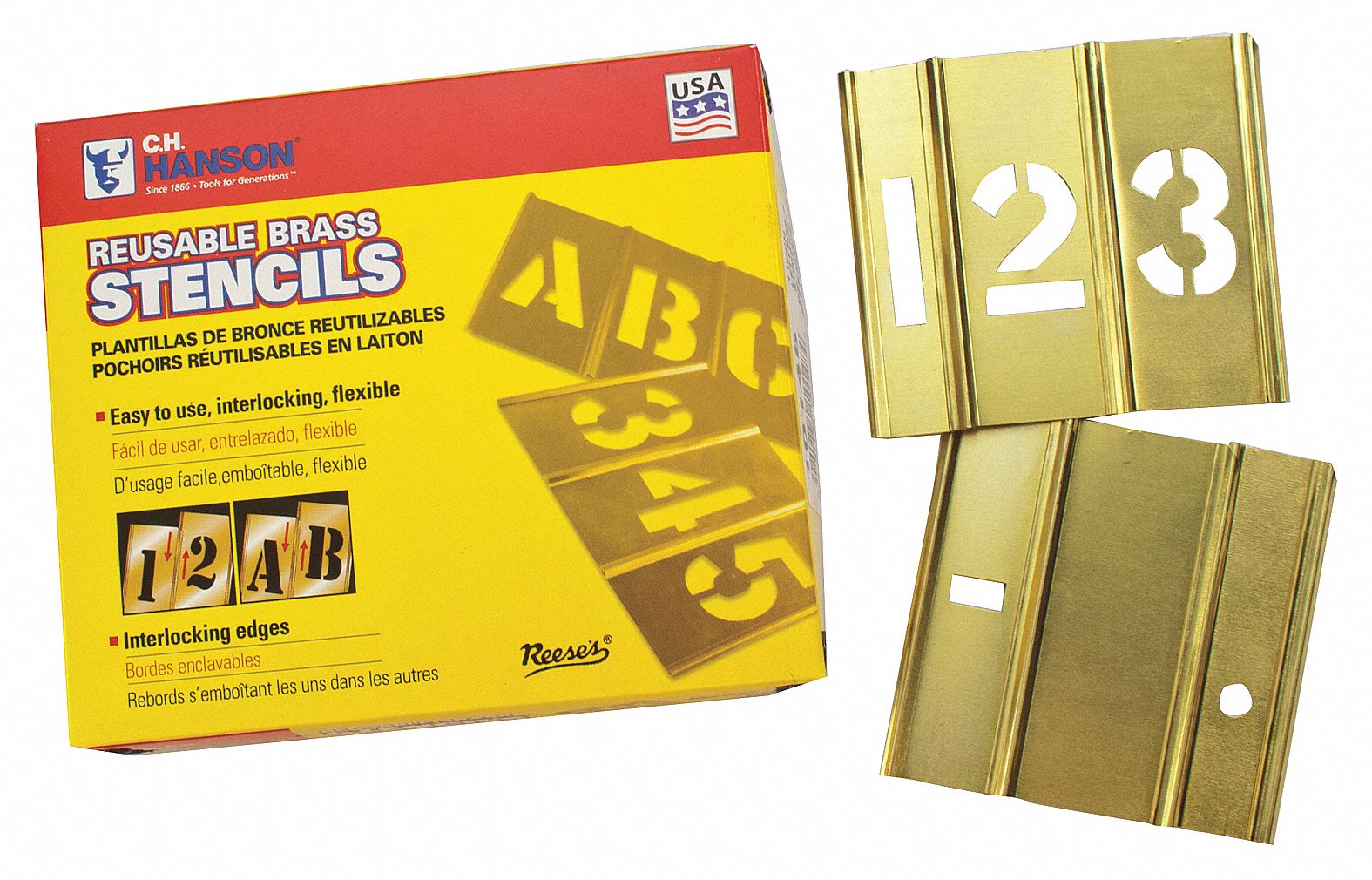 REESE INTERLOCKING STENCILS Stencil Gen Purpose, 0 Thru 9/Punctuation