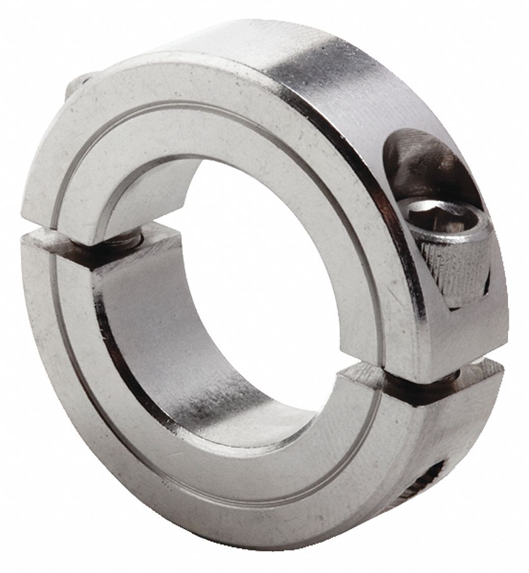 CLIMAX METAL PRODUCTS Shaft Collar: Inch, 2 Piece Clamp, Plain Bore, 1 ...