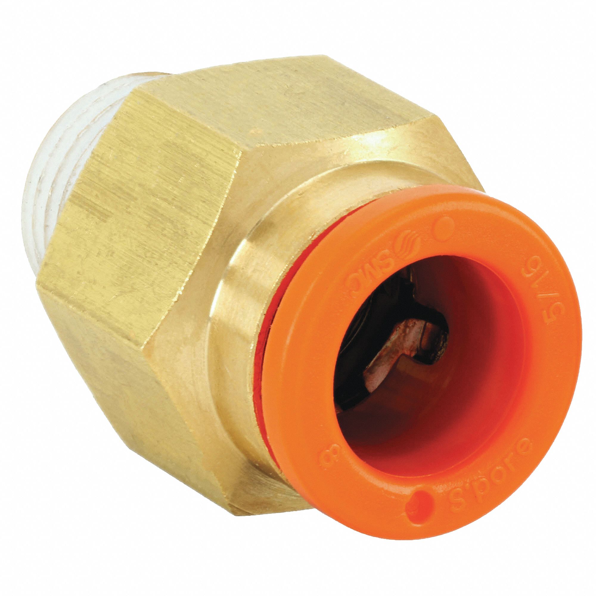 MALE CONNECTOR: BRASS, PUSH-TO-CONNECT X MNPT, FOR 5/16 IN TUBE OD, ⅛ IN PIPE SIZE