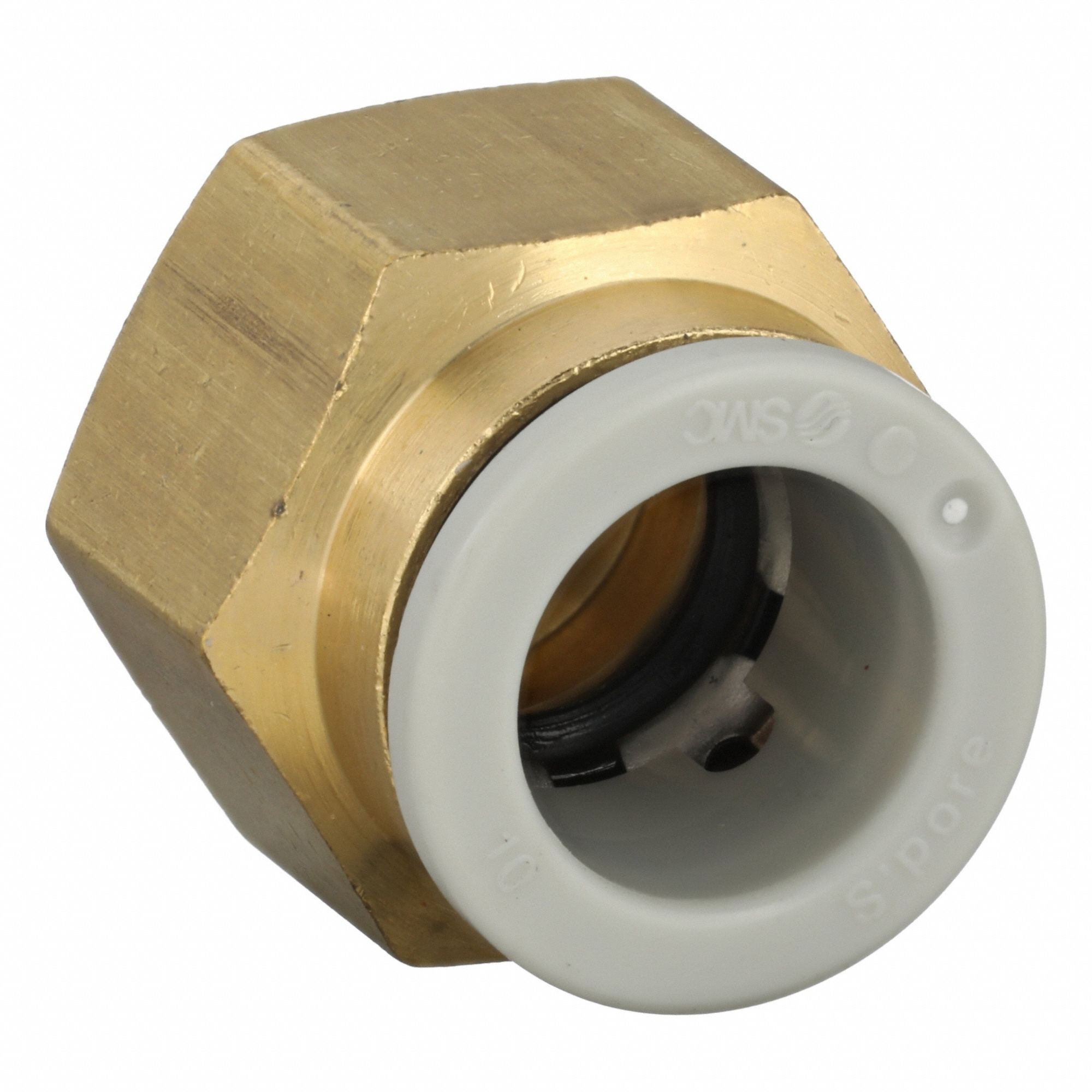 SMC, Straight, 10 mm OD x 1/8 in Pipe Size, Push-Fit Adapter Fitting ...