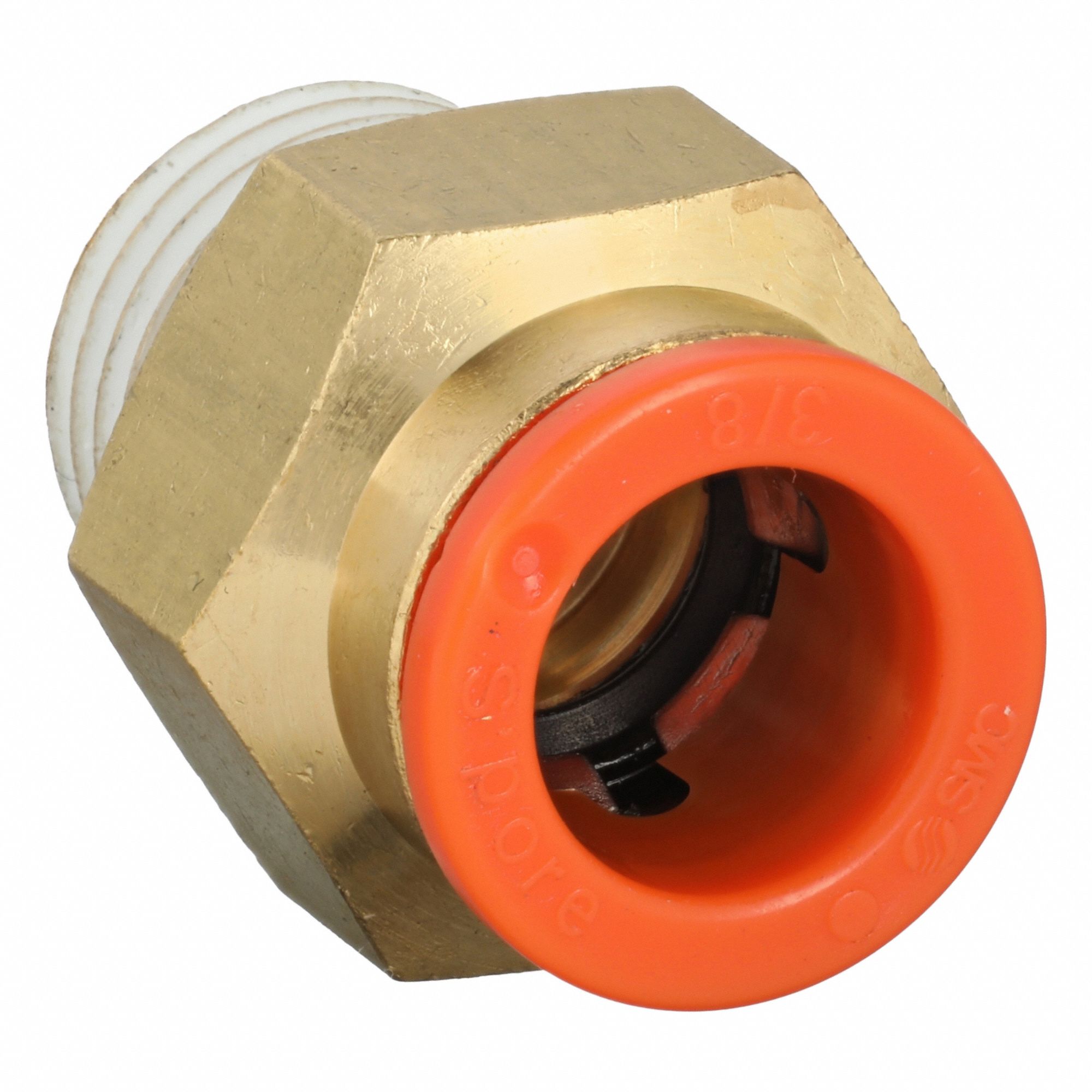SMC, 3/8 in OD x 1/4 in Pipe Size, Push-to-Connect x MNPT, Push 