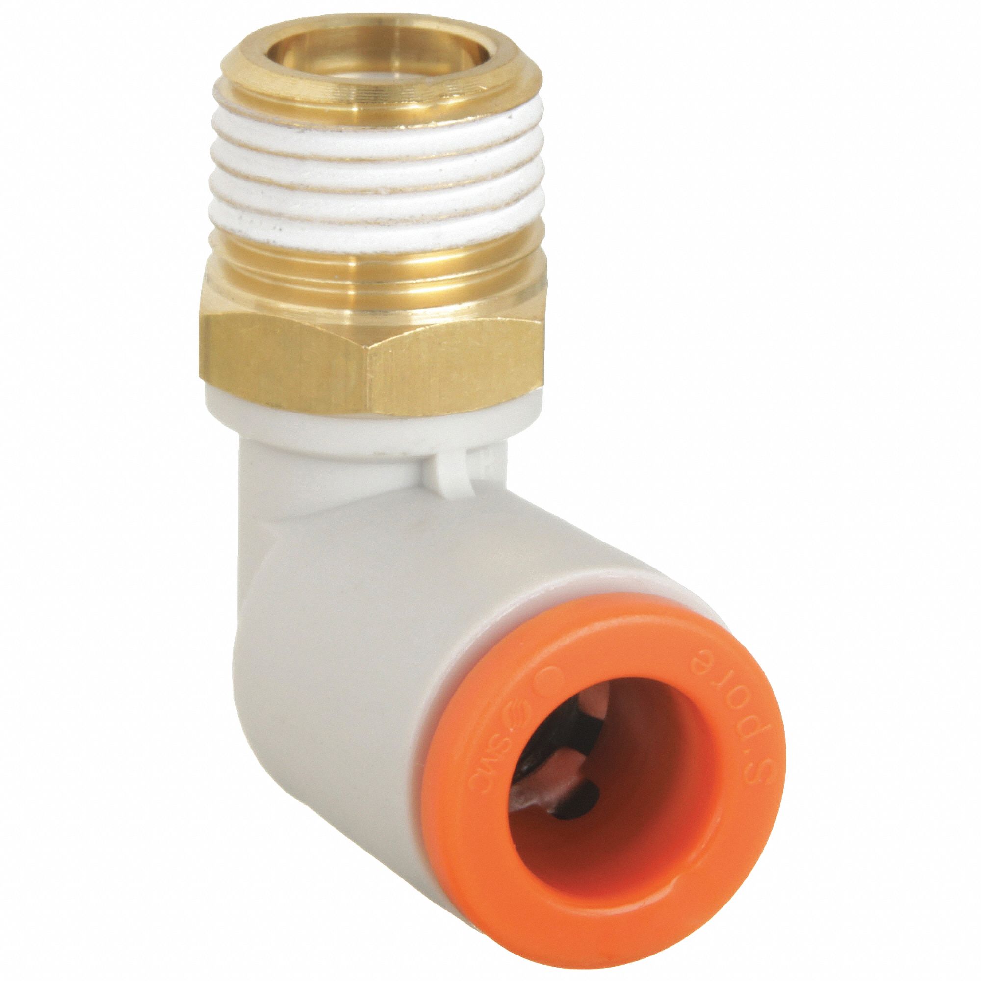 SMC MALE ELBOW,90 DEG,1/4 IN.,TUBEXMALE BSPT - Push to Connect Tube  Fittings - WWG36X113