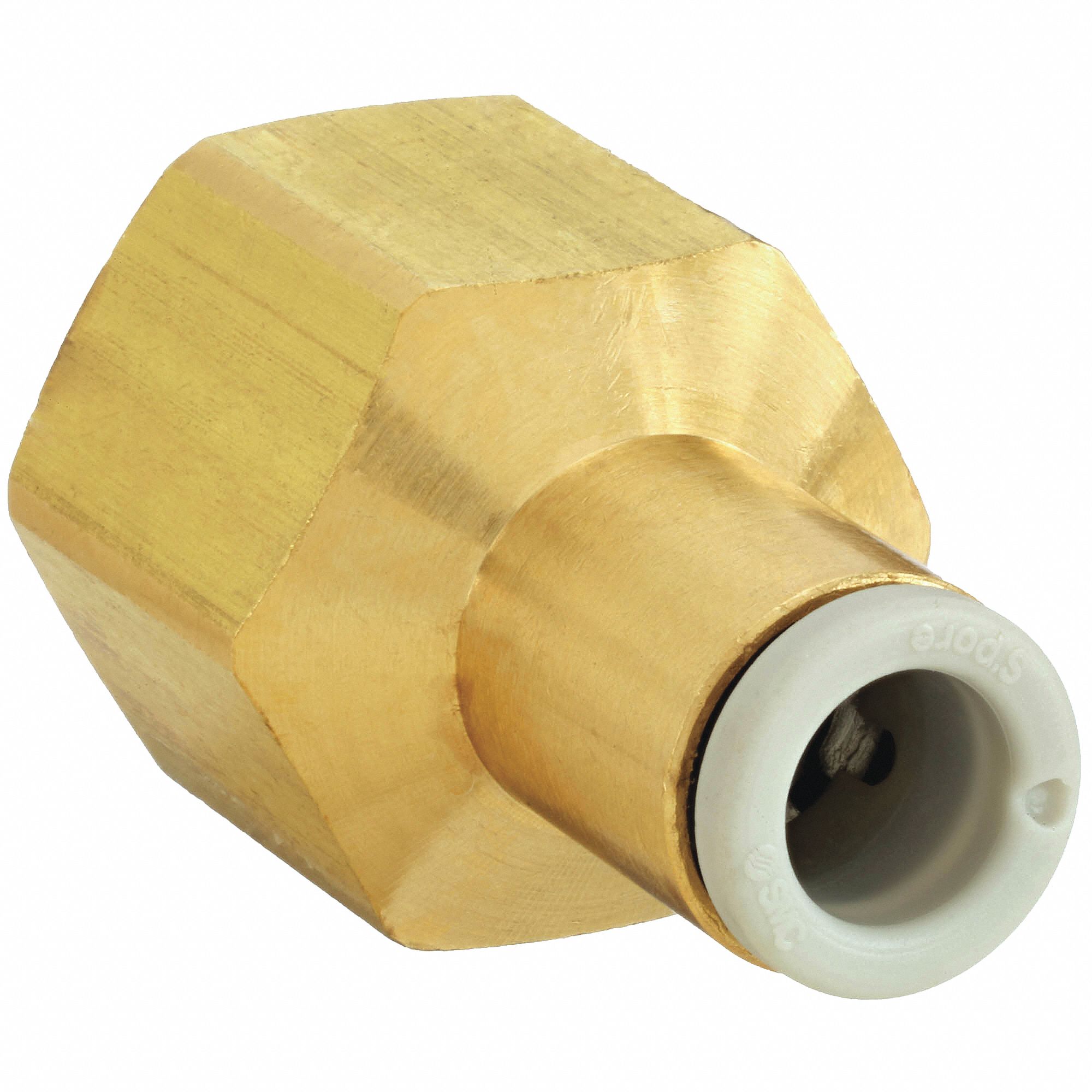 FEMALE ADAPTER: BRASS, PUSH-TO-CONNECT X FBSPT, FOR 6 MM TUBE OD, ⅜ IN PIPE SIZE