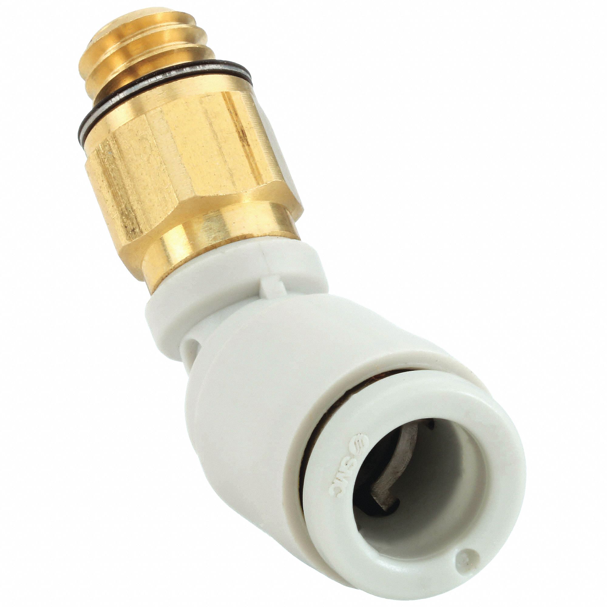 MALE ELBOW: BRASS, PUSH-TO-CONNECT X MALE METRIC, FOR 4 MM TUBE OD, 6 MM PIPE, METRIC