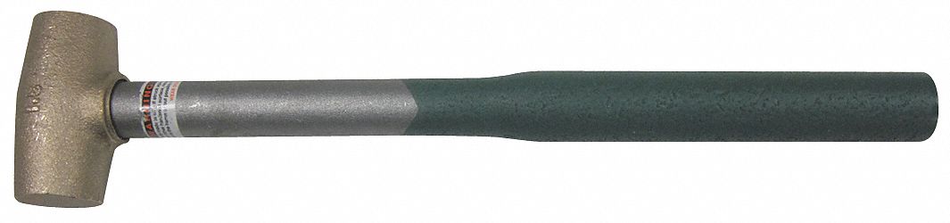 Copper Mallet: Steel Handle, 24 oz Head Wt, 1 1/4 in Dia, 2 7/8 in Head Lg, 13 in Overall Lg, Bronze