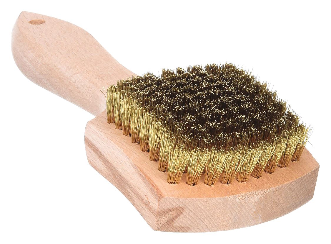 6 Inch Wood Handled Scratch Brush with Brass Bristles