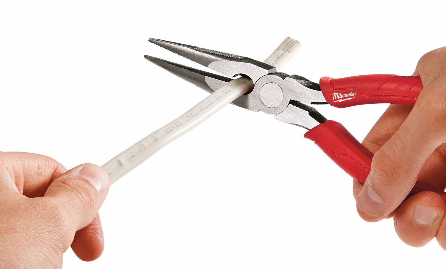 MILWAUKEE Long Nose Pliers, Jaw Length 2 1/2 in, Jaw Width 29/64 in