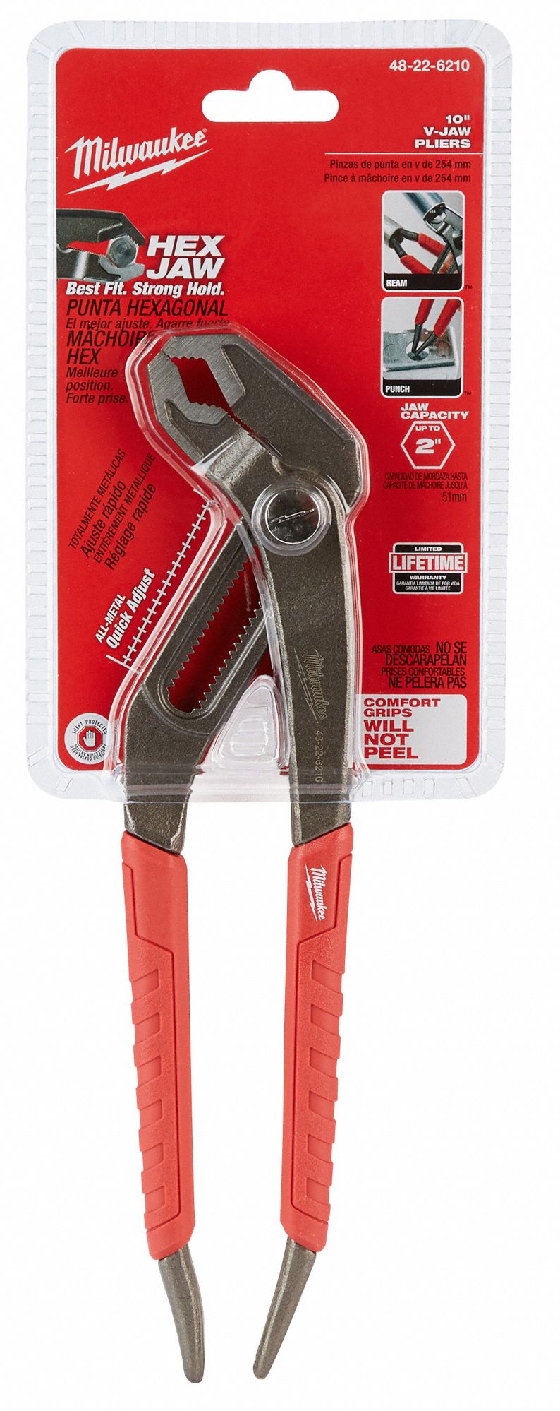 MILWAUKEE VJaw Quick Adjust Tongue and Groove Pliers, Comfort Grip