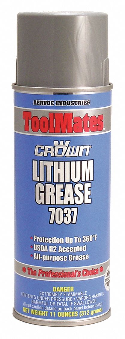 Multipurpose Grease: Lithium, White, 11 oz, NLGI Grade 2, 360°F Max. Op Temp.