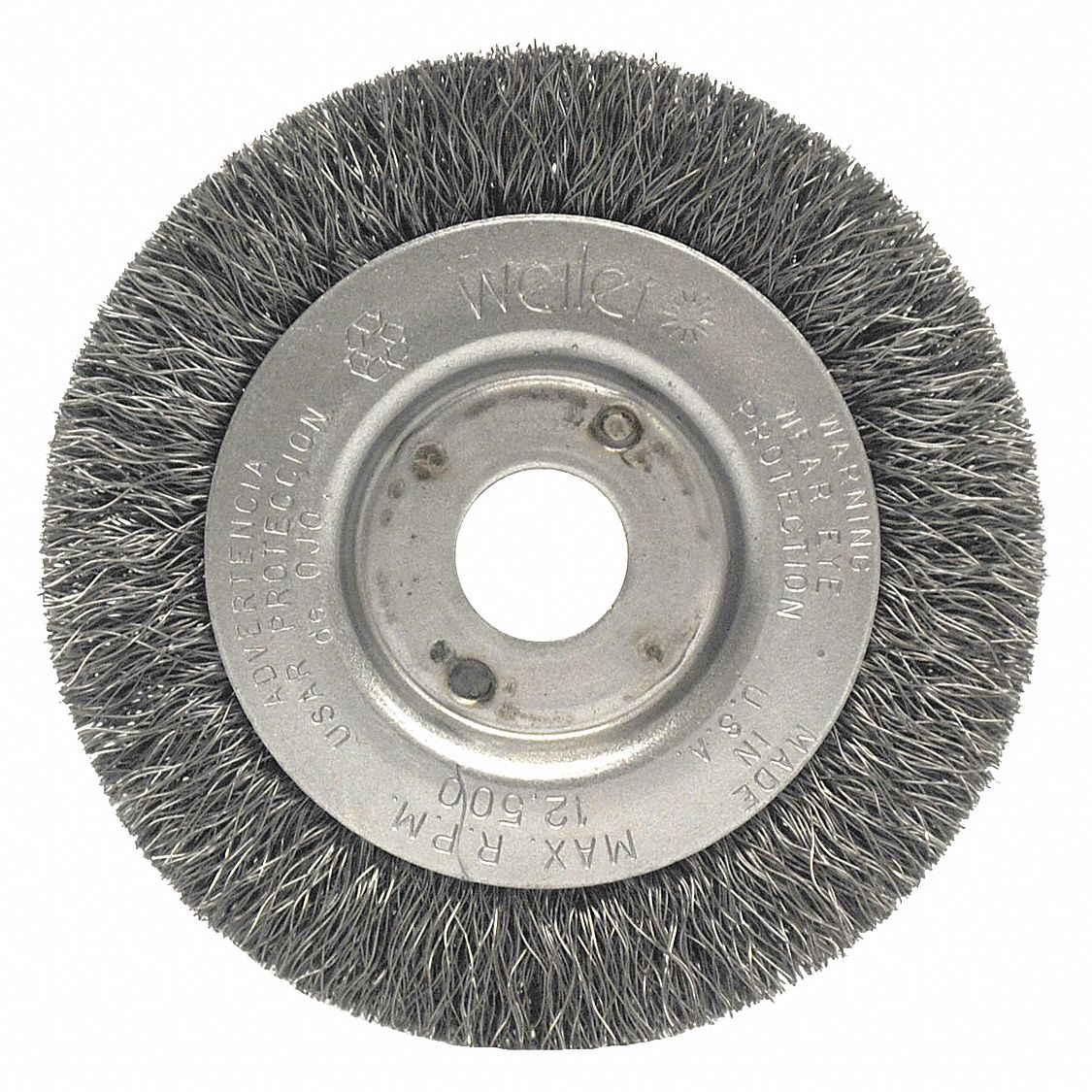 WEILER 3 in Crimped Wire Wheel Brush, Arbor Hole Mounting, 0.012 in ...