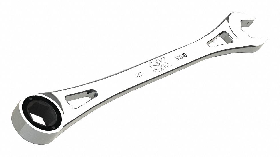 COMBINATION WRENCH, ALLOY STEEL, CHROME, 1/2 IN HEAD SIZE, 7 7/8 IN OVERALL L