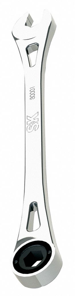COMBINATION WRENCH, ALLOY STEEL, CHROME, 8 MM HEAD SIZE, 6 3/4 IN OVERALL L