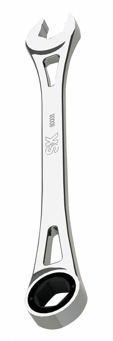 COMBINATION WRENCH, ALLOY STEEL, CHROME, 15 MM HEAD SIZE, 9 IN OVERALL L