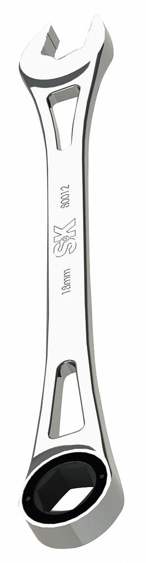 COMBINATION WRENCH, ALLOY STEEL, CHROME, 18 MM HEAD SIZE, 10 1/2 IN OVERALL L