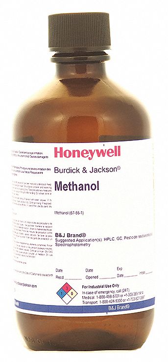 Methanol: HPLC, 1 L, 67-56-1, 0.999, Solvent, Liquid, Bottle, Glass, 18 mo Shelf Life, 6