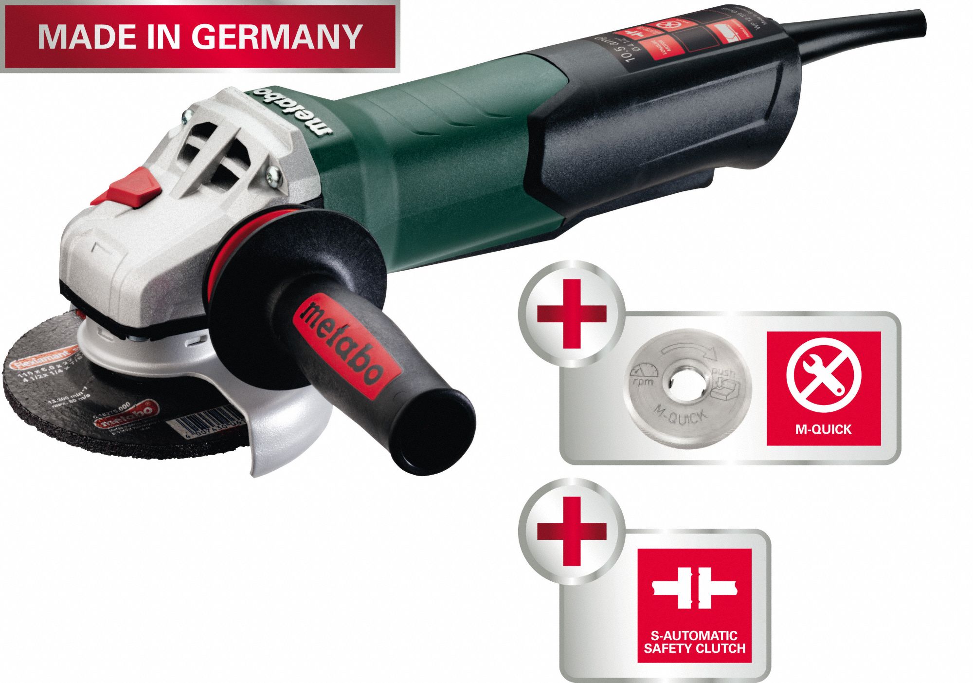 METABO Corded, Angle Grinder 36XM09WP 12115 QUICK Grainger