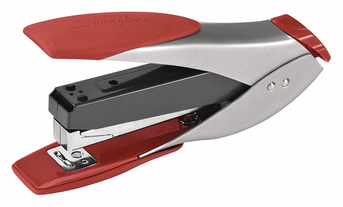 36XR04 - Compact Stapler Silver/Red Metal