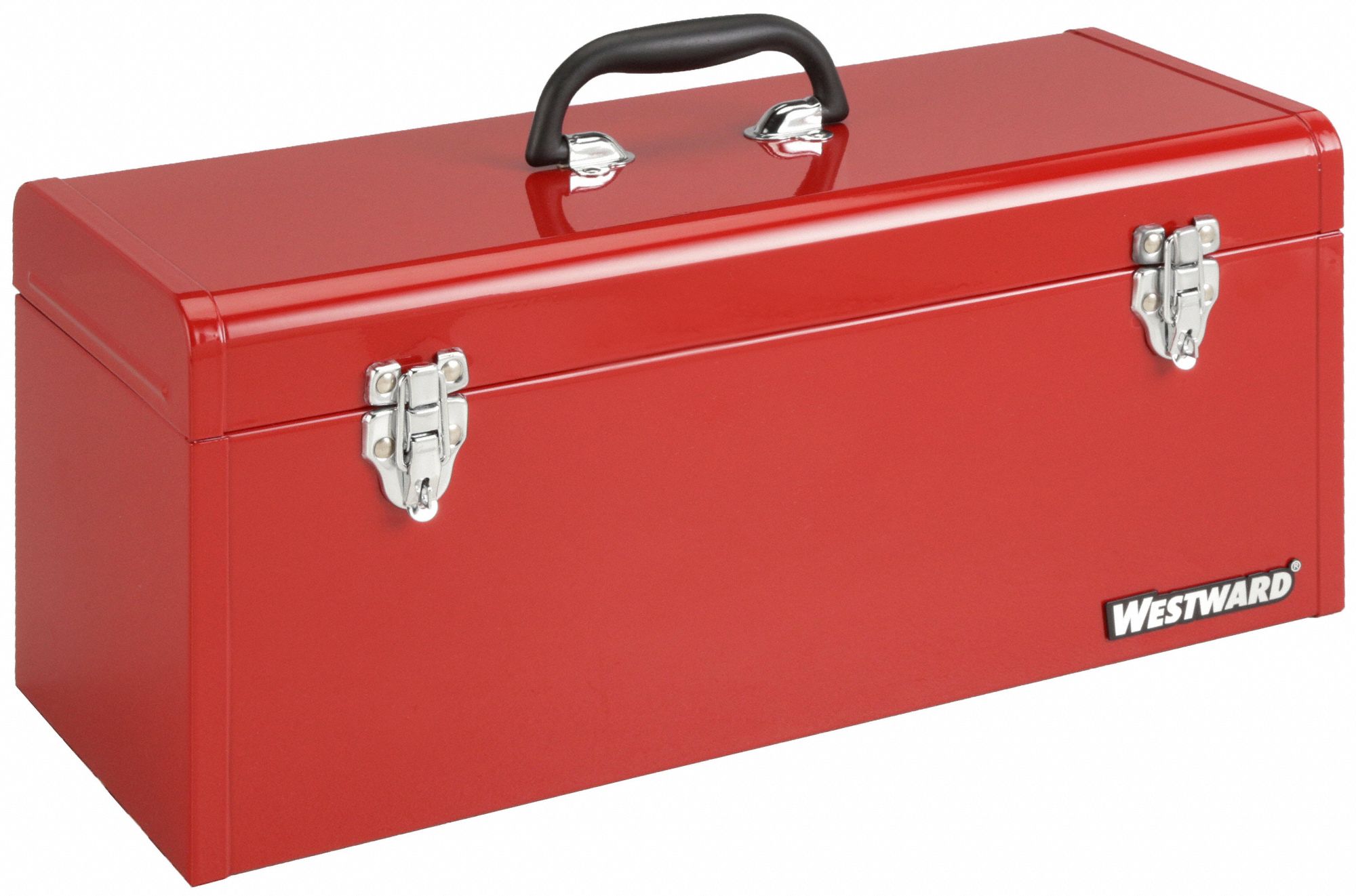 WESTWARD Tool Box: 20 in Overall Wd, 8 in Overall Dp, 9 in Overall Ht,  Padlockable, Red