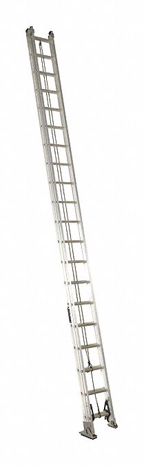 Extension Ladder: 40 ft Ladder Size, Aluminum, 300 lb Load Capacity, 84 lb Wt