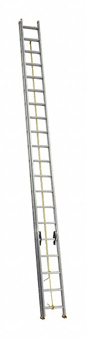 Extension Ladder: 40 ft Ladder Size, Aluminum, 250 lb Load Capacity, 80 lb Wt