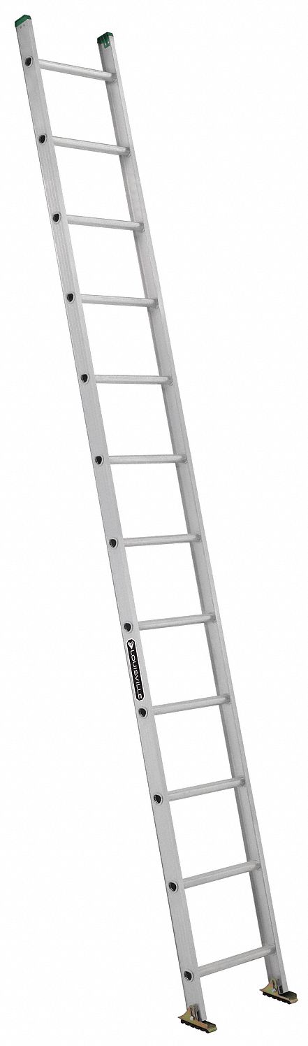 LOUISVILLE, 12 ft Ladder Ht, 17 1/8 in Overall Wd, Straight Ladder ...