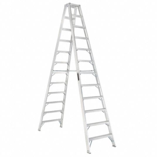 LOUISVILLE, 12 ft Ladder Ht, 11 Steps, Twin Stepladder - 36Y362|AM1012 ...