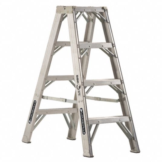 LOUISVILLE, Aluminum, 375 lb Load Capacity, Twin Stepladder - 36Y366 ...