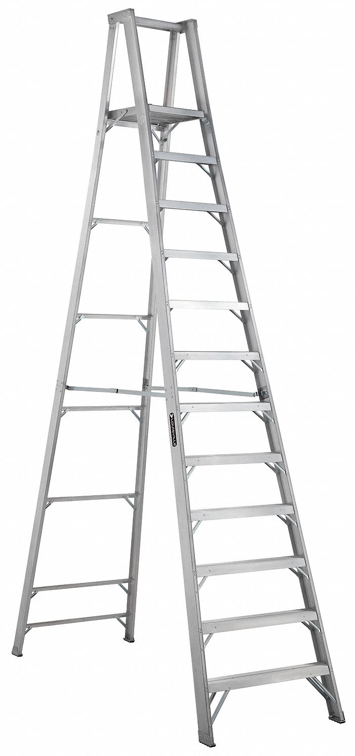 36Y372 - Platform Stepladder 11 ft 5 Alum. 300lb