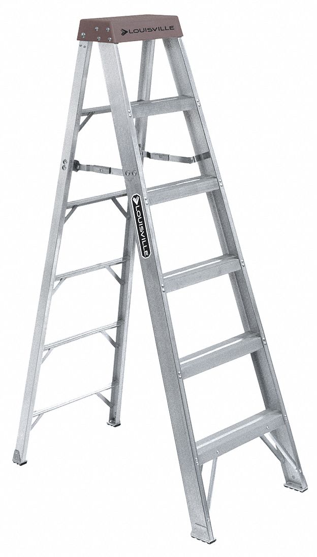 LOUISVILLE 6 ft 300 lb Load Capacity Aluminum Stepladder - 36Y377 ...