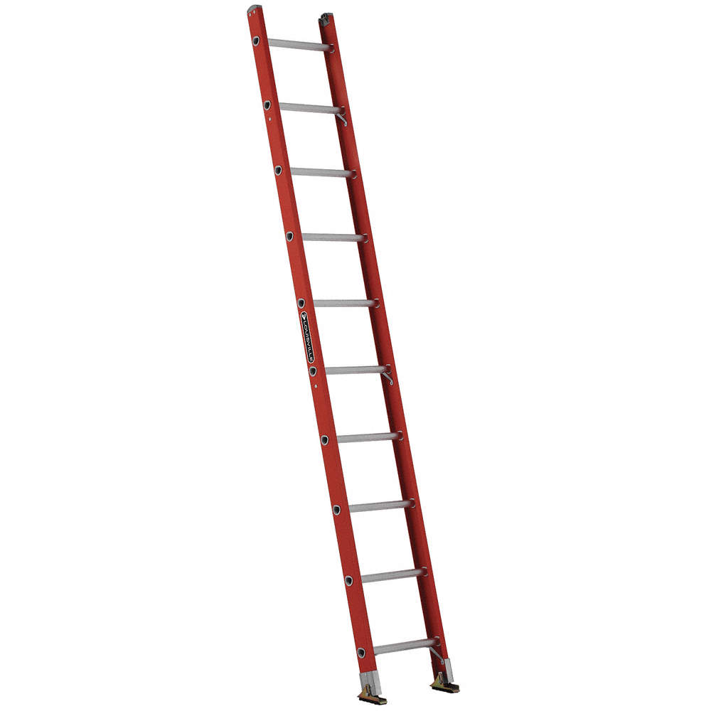 LOUISVILLE Fiberglass Straight Ladder,10 ft.,300 lb.,Fg FE3110 FE3110 