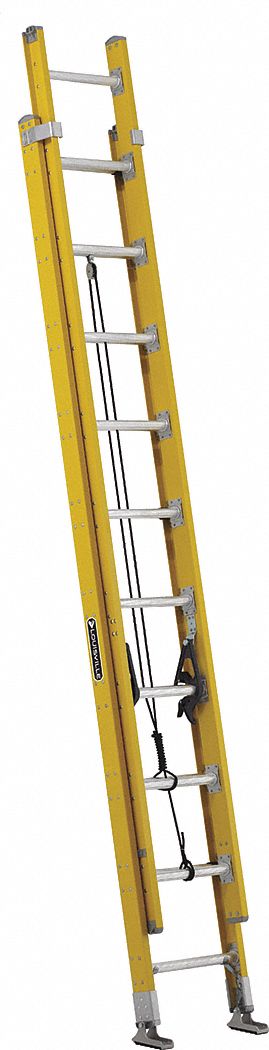 LOUISVILLE, 20 ft Industry Ladder Size, 17 ft Extended Ladder Ht ...