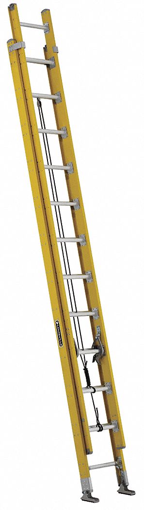 LOUISVILLE 24 ft. Fiberglass Extension Ladder, 375 lb. Load Capacity ...