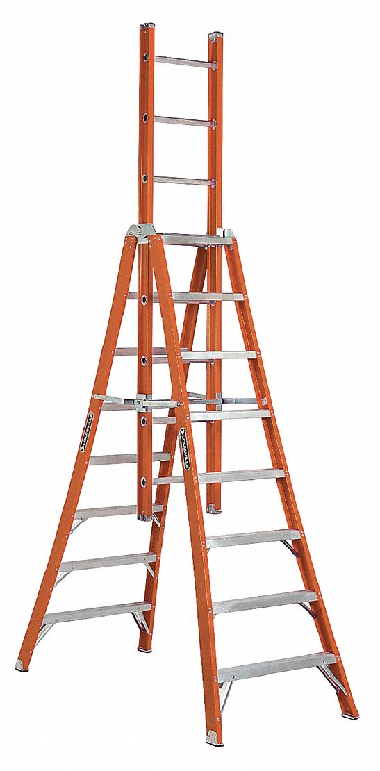 LOUISVILLE, 8 ft Ladder Ht, 7 Steps, Trestle Extension Ladder 36Y488