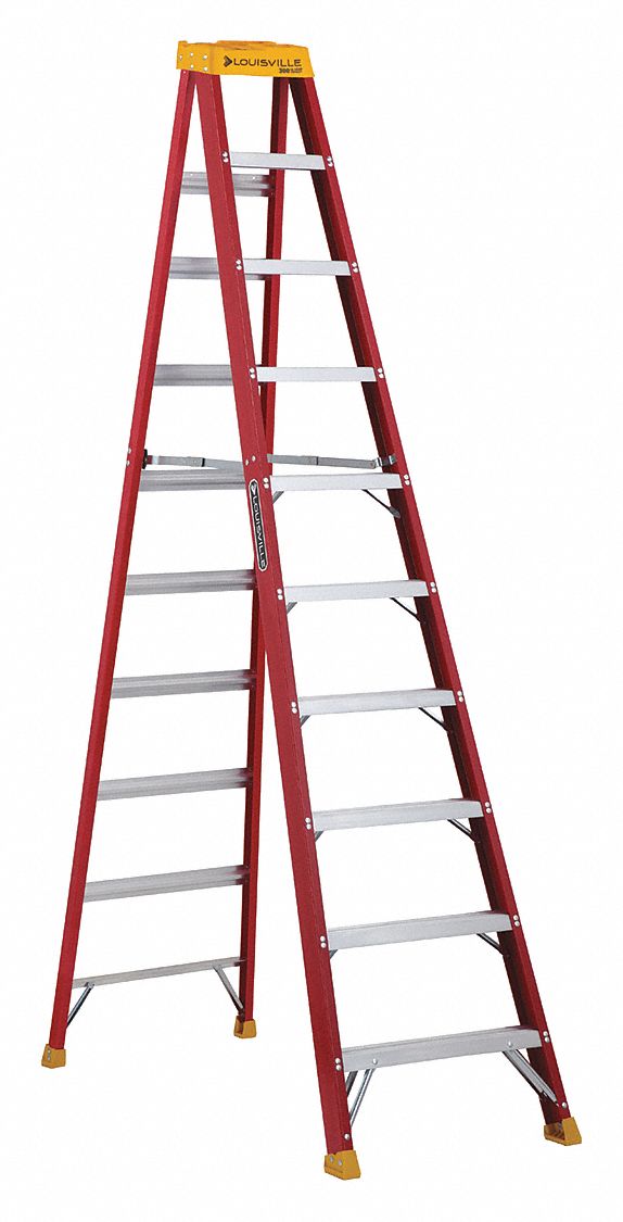 Louisville Ladder - L-3016-12 - 12 ft 300 lb Load Capacity Fiberglass Stepladder