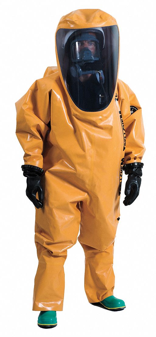 ANSELL Level A RearEntry Encapsulated Suit, Orange, L, Outer Nomex