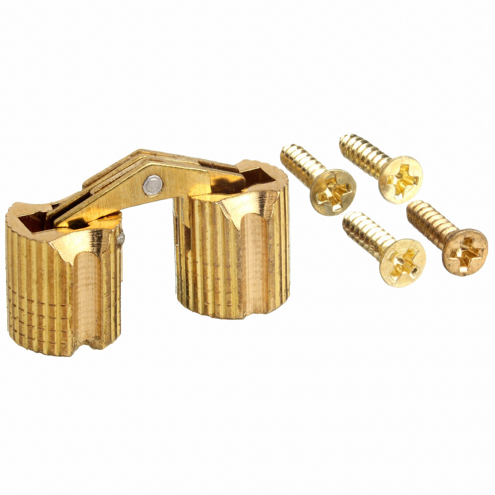 SOSS Hidden Barrel Hinge Without Holes, Satin Brass Finish, 3/8 in x 3/
